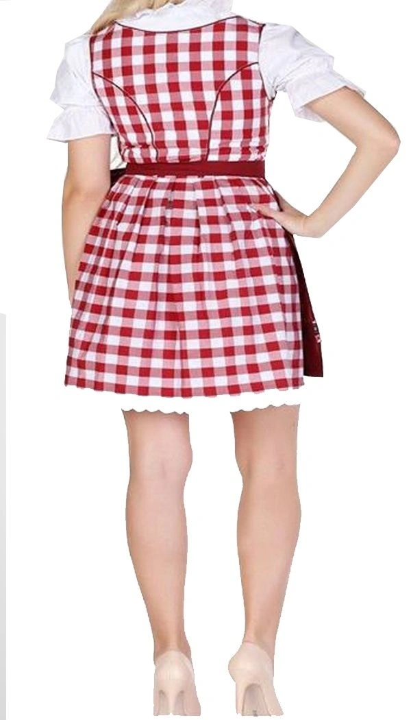 Dirndl Set Black with Red Embroidery Classic Lederhosen