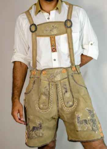 Trachten Short Lederhosen Real Shaded Brown
