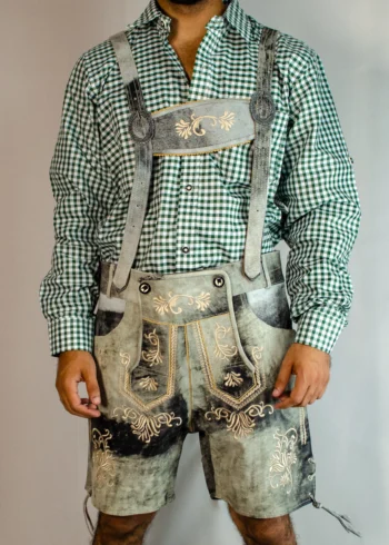 Trachten Short Mens Lederhosen Shaded Grey image