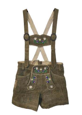 Olive Green Trachten Women Lederhosen Front View