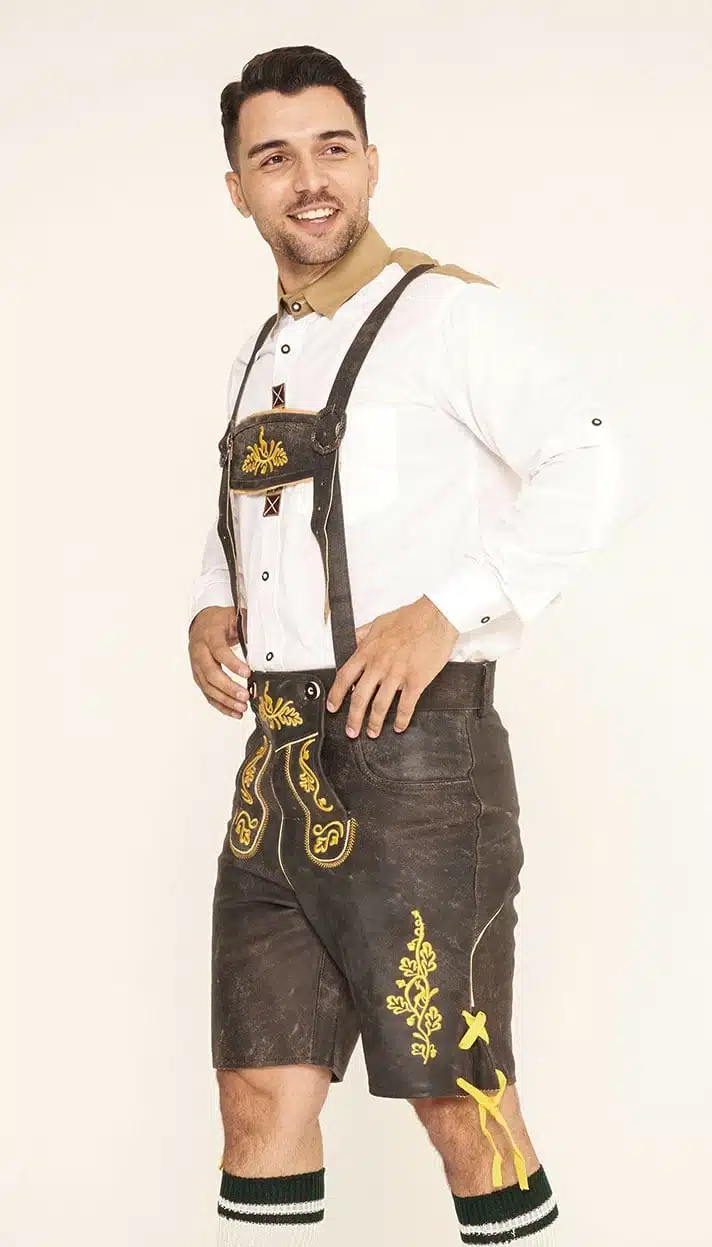 Dark Brown Bavarian Lederhosen for Men