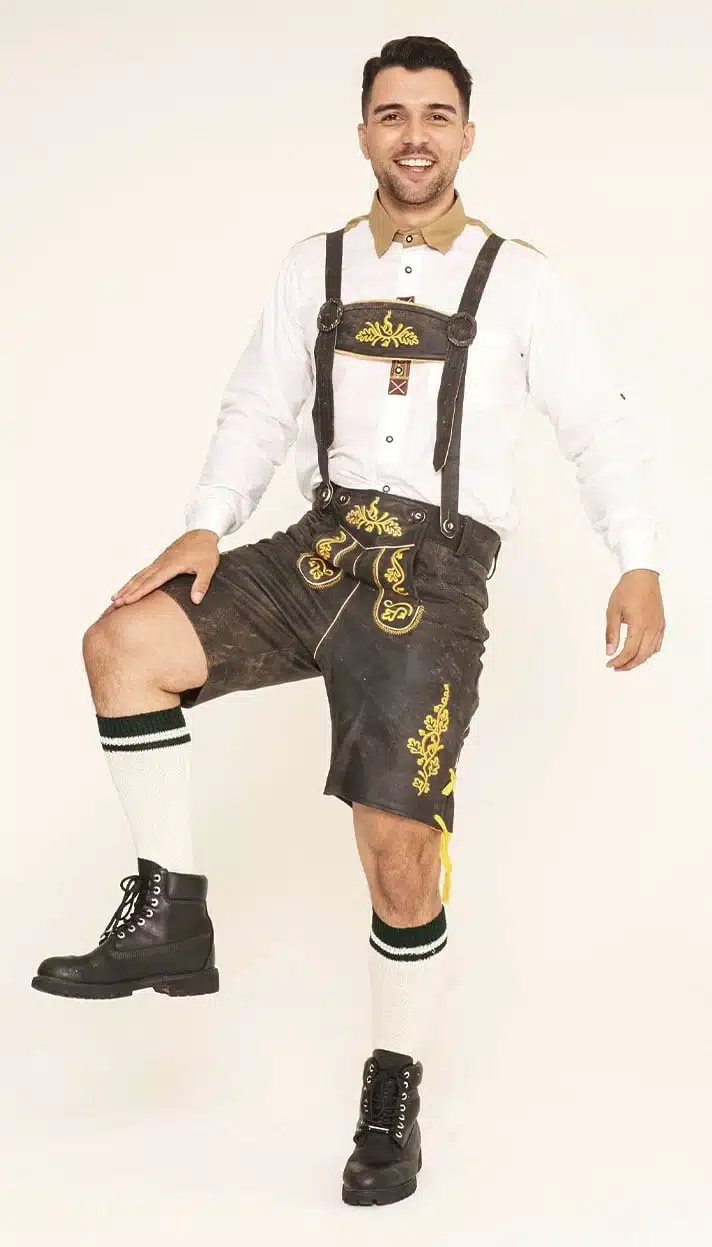 Dark Brown Bavarian Lederhosen for Men