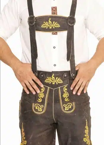 Dark Brown Bavarian Lederhosen for Men