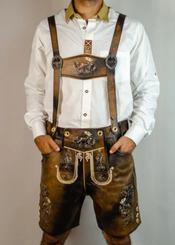 Trachten Short Men Lederhosen Dark Chocolate image