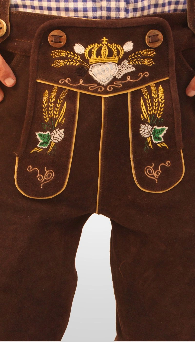 Bavarian Herren Lederhosen Dark Brown