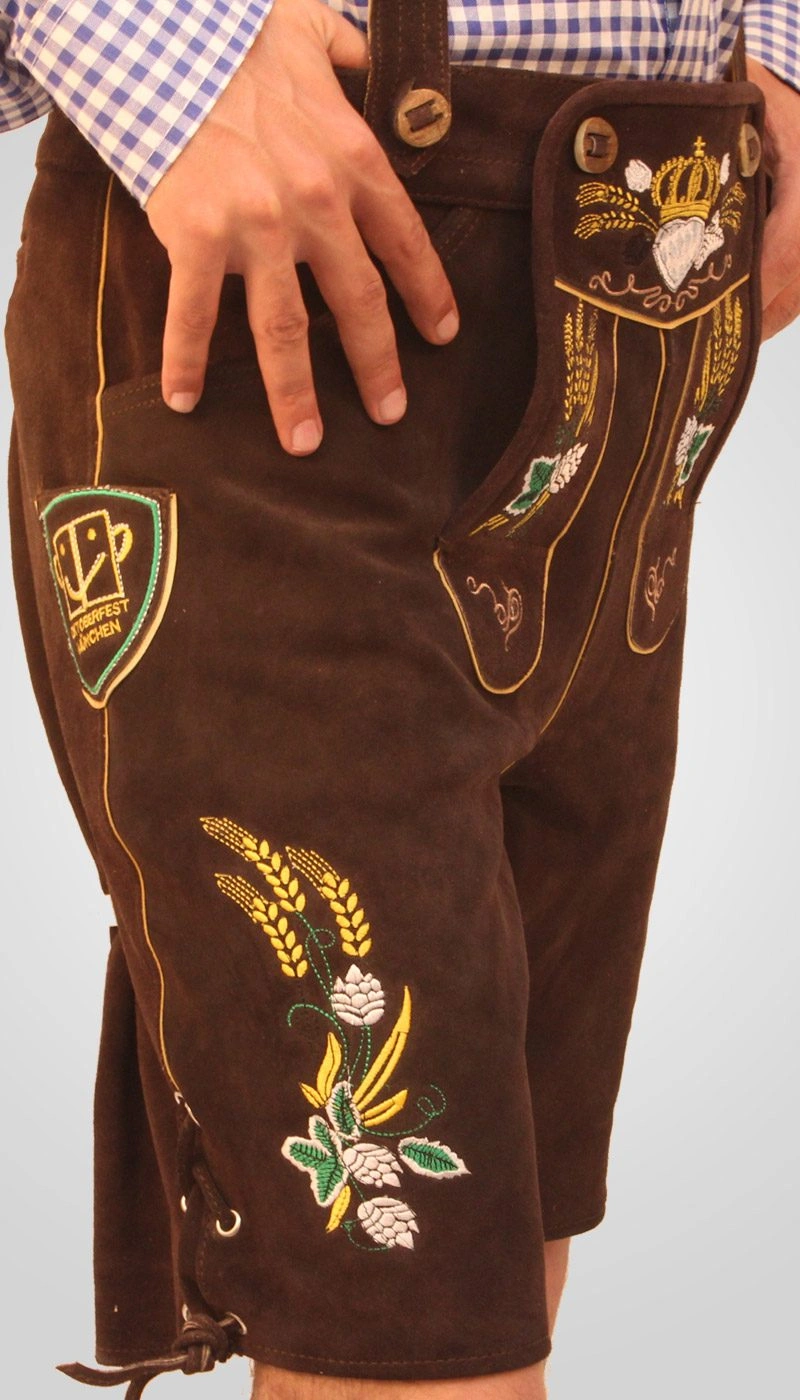 Bavarian Herren Lederhosen Dark Brown