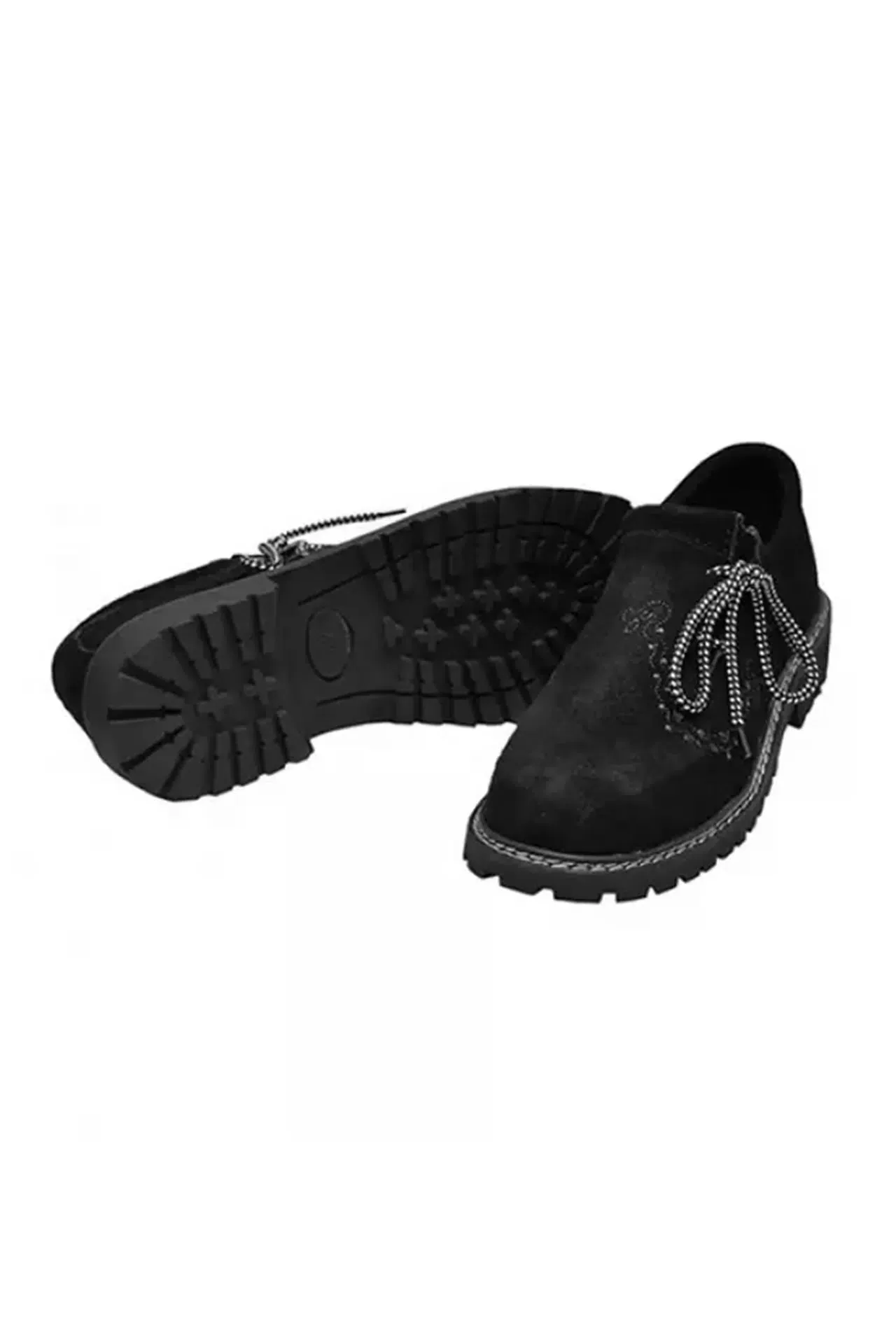 Traditional Black Embroidered Shoes – Back View - Lederhosen For Sale